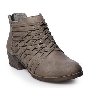 Taupe Ankle Boots with Strap Detail